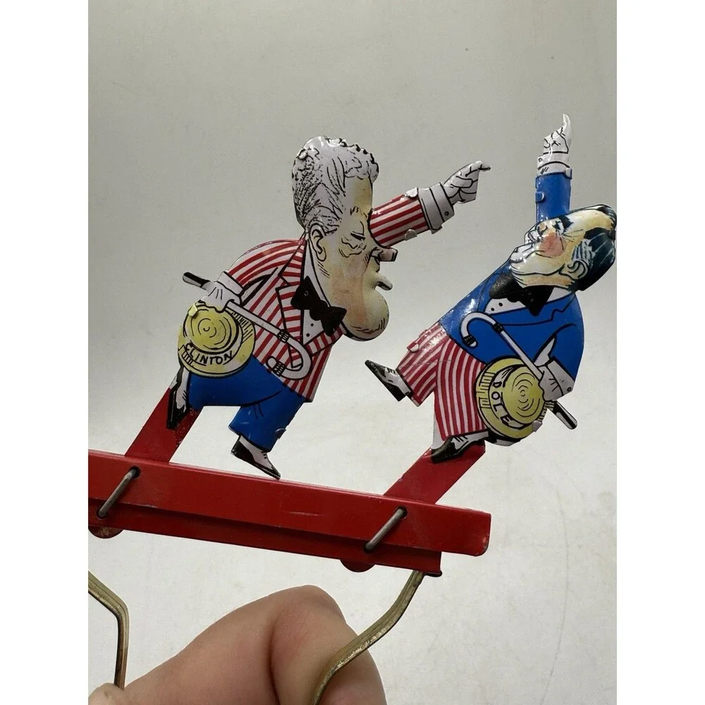 Collectible 1996 Bill Clinton Vs Bob Dole Presidential Election Tandem Metal Toy